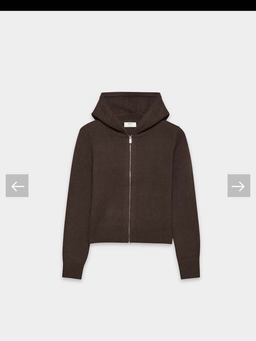 Aritzia Dark Brown Hooded Zip Cardigan